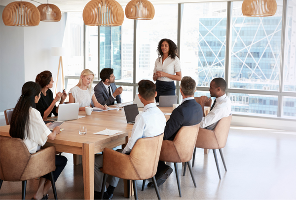 Business team collaboration and strategy planning
